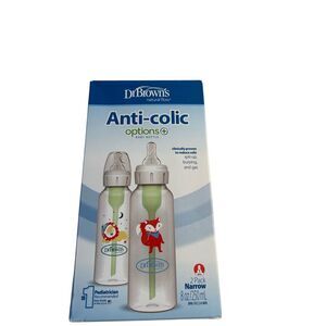 Dr. Brown Baby Bottles 2 anti-colic options fox lion. naroow #1 nipples.